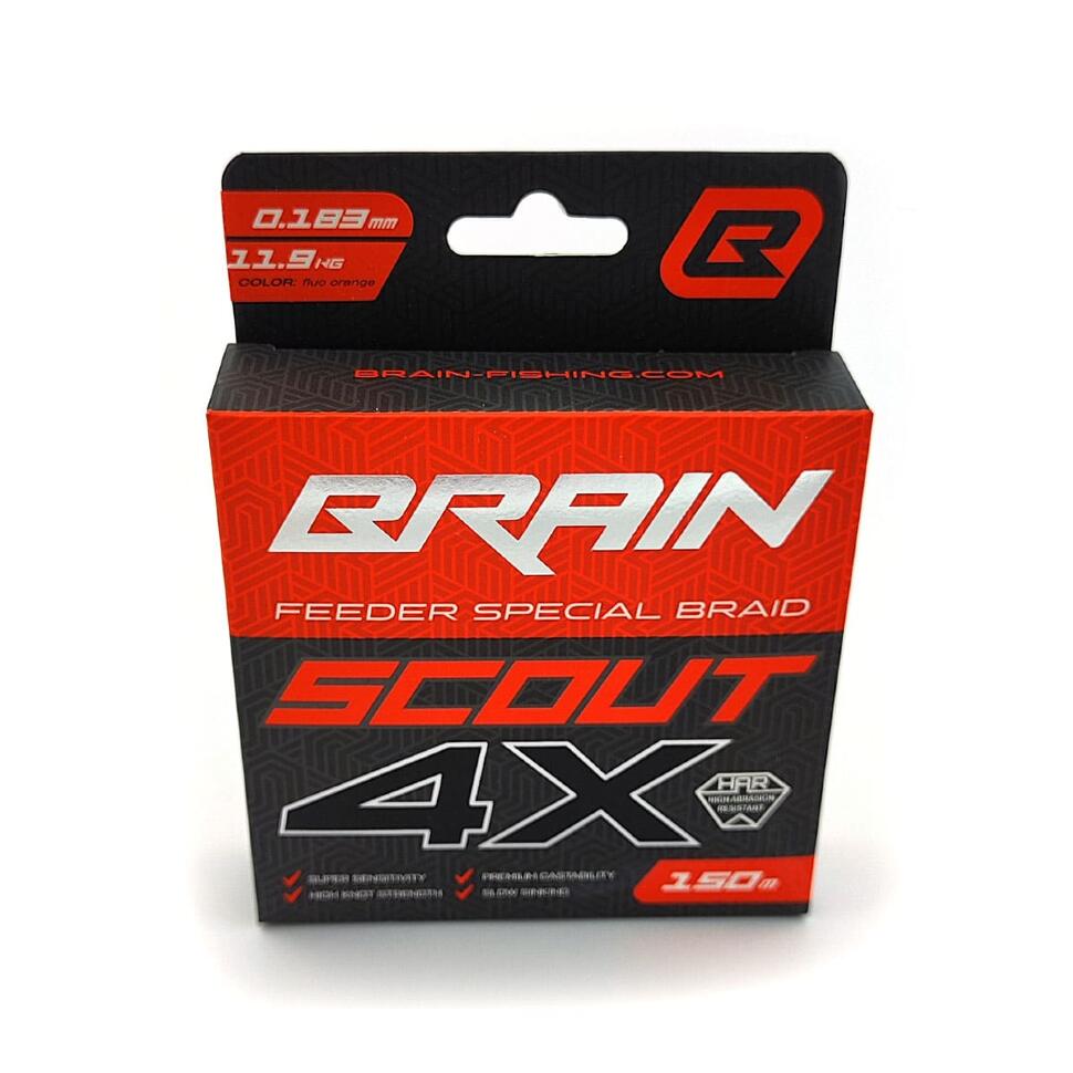 Шнур Brain Scout 4X (fluoro Orange) 150m
