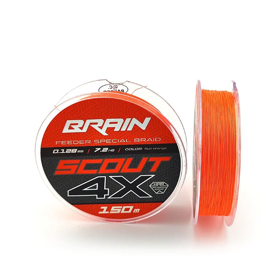 Шнур Brain Scout 4X (fluoro Orange) 150m