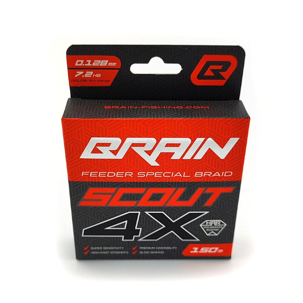Шнур Brain Scout 4X (fluoro Orange) 150m