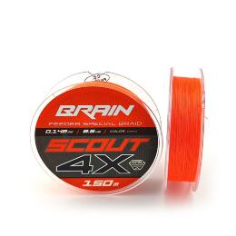 Шнур Brain Scout 4X (fluoro Orange) 150m