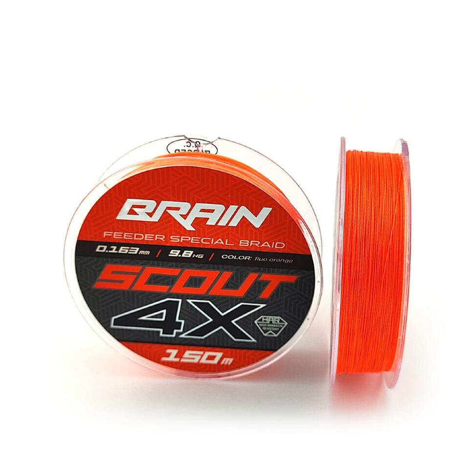 Шнур Brain Scout 4X (fluoro Orange) 150m