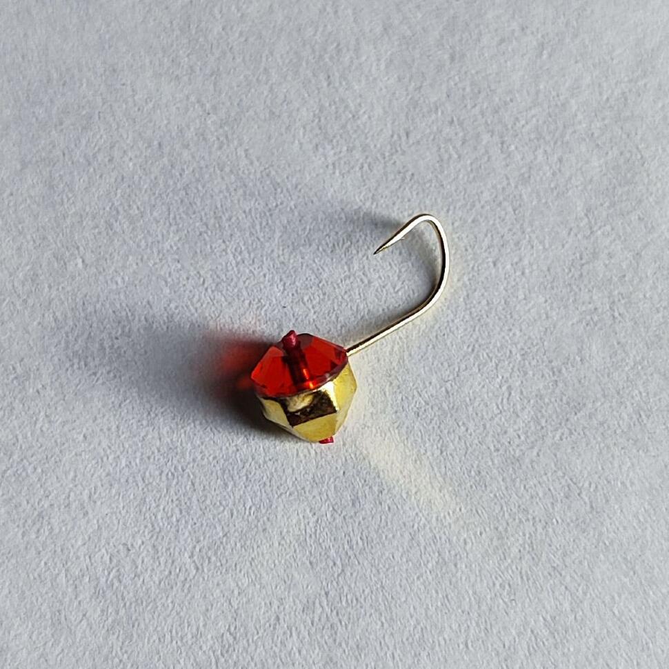 Мормышка вольфрамовая с кристалом Сваровски Lucky John круглая, граненная с отверстием