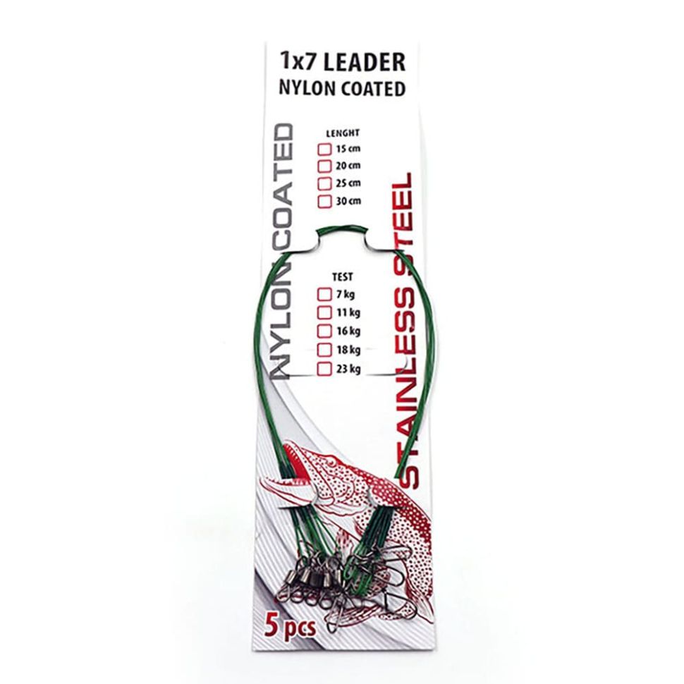 Поводок стальной Namazu Leader 1х7 Nylon Coated Green d-0.45мм
