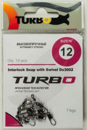 Вертлюжок-Застежка TURBO DS3002 Rolling Swivel with Interlock Snap