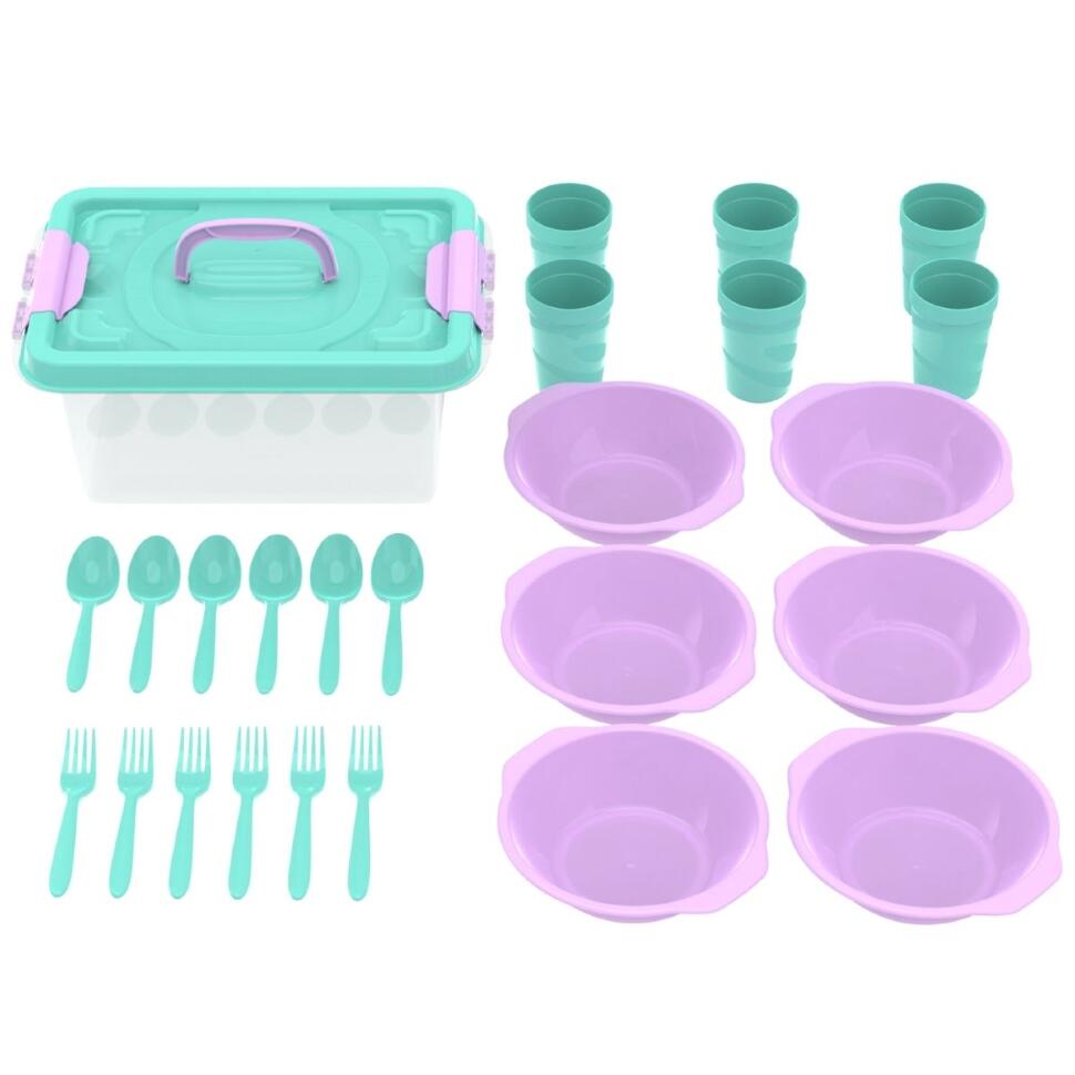 Набор посуды для пикника №6 Вояж (6 персон, 25 предмета)