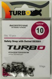 Вертлюжок-Застежка TURBO DS3001 Rolling Swivel with Safety Snap