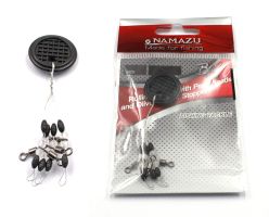 Стопор с вертлюгом Namazu Rolling Swivel Pearl Beads and Olive Rubber Stopper. р. S (уп.4 шт)