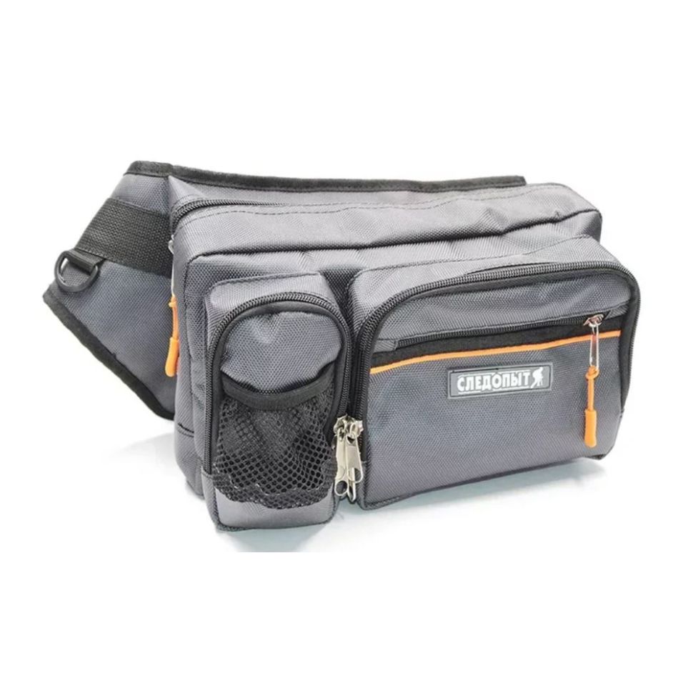 Сумка рыболовная "Следопыт" Fishing Hip Bag, 28х21х17 см, цв. серый