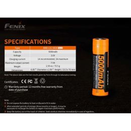 Аккумулятор Fenix ARB-L21-5000 V2.0 Li-ion Battery (5000mAh 21700 Plastic Box)