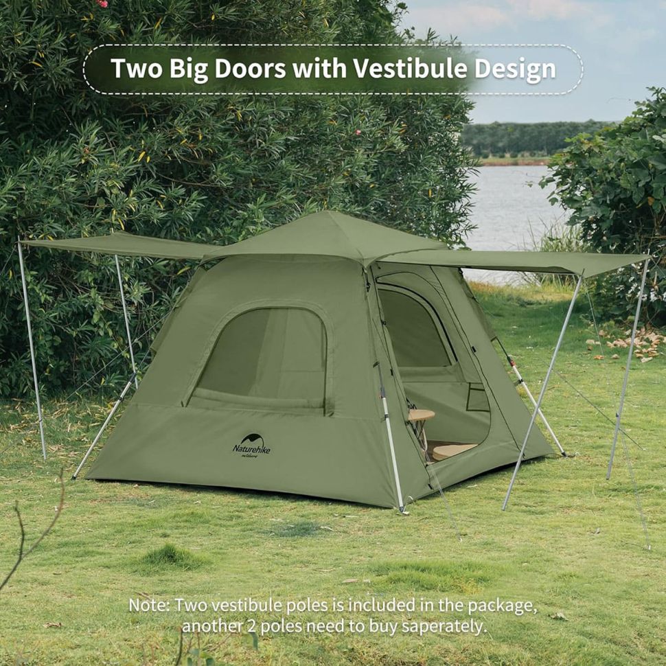 Трекинговая палатка Naturehike 50+ Ango pop up tent 3-х местная NH21ZP010UPF