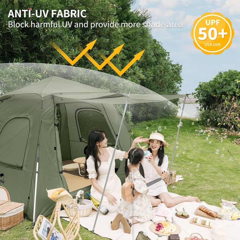 Трекинговая палатка Naturehike 50+ Ango pop up tent 3-х местная NH21ZP010UPF