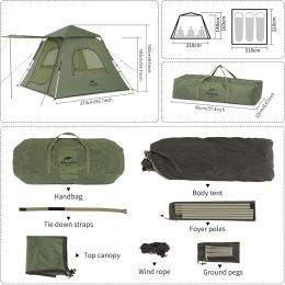 Трекинговая палатка Naturehike 50+ Ango pop up tent 3-х местная NH21ZP010UPF