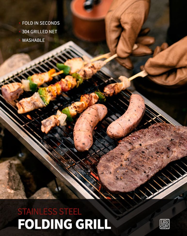 Мангал stainless steel folding grill Naturehike NH20CJ006