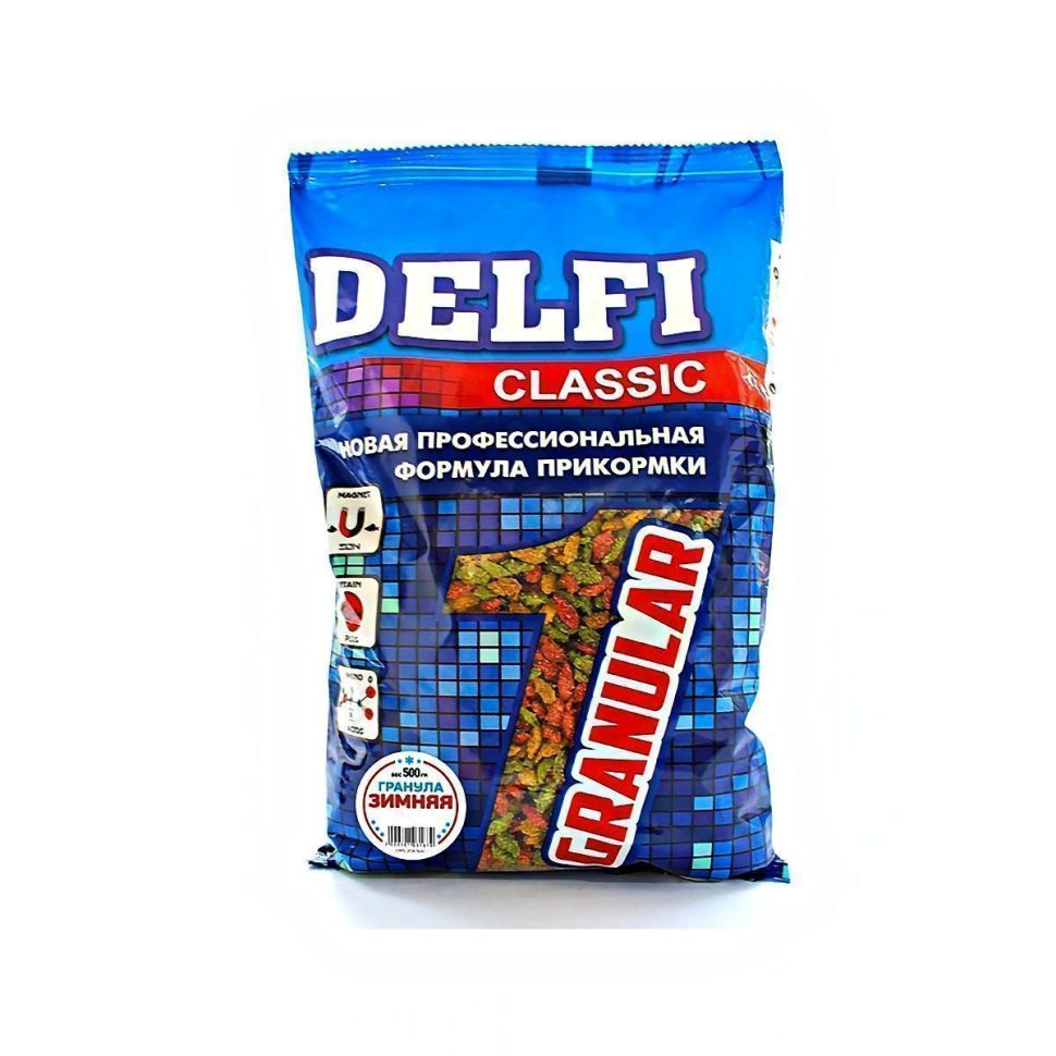 Прикормка Delfi зимняя гранула 500 г.