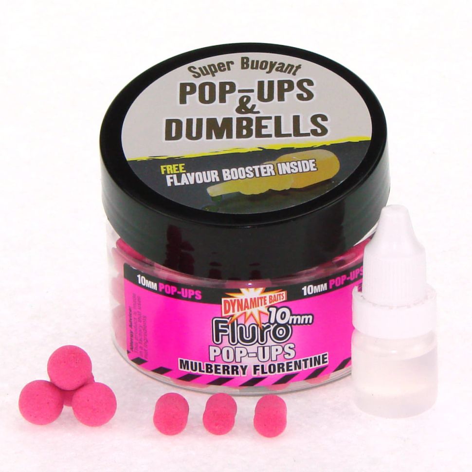Плавающие бойлы Dynamite Baits Fluro Pop Ups & Dumbells Super Buoyant 10мм