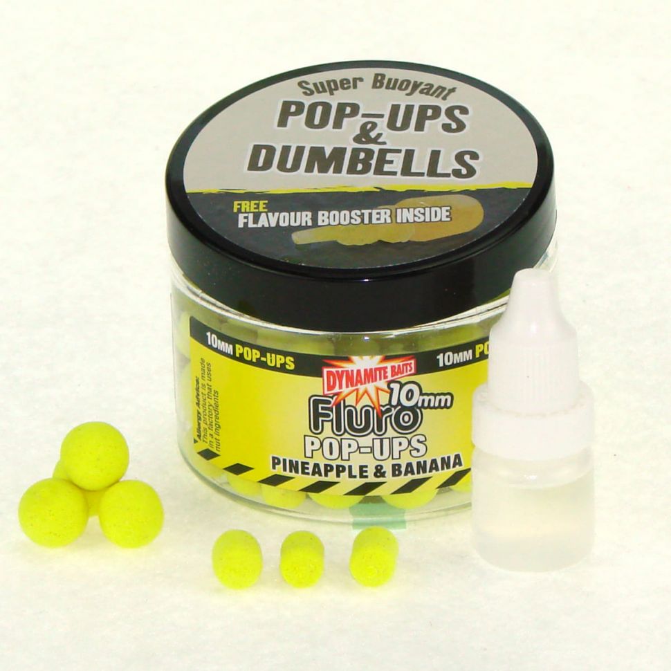 Плавающие бойлы Dynamite Baits Fluro Pop Ups & Dumbells Super Buoyant 10мм