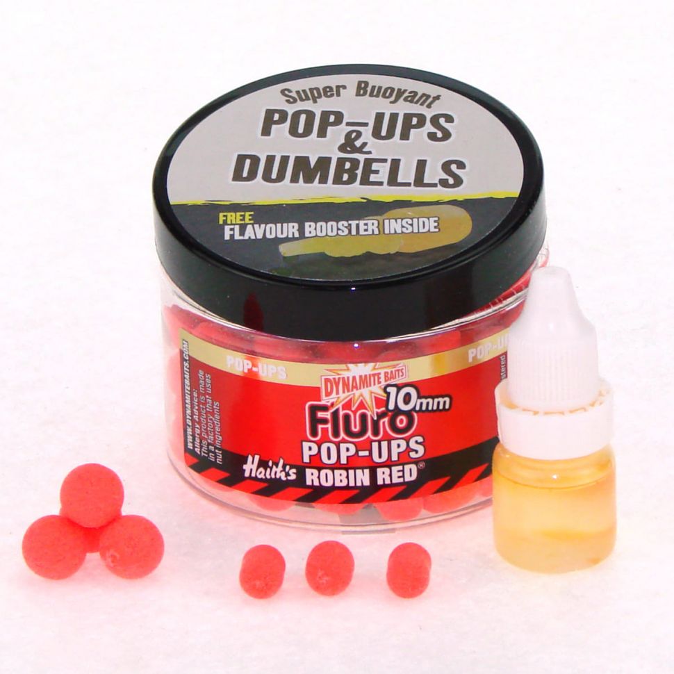 Плавающие бойлы Dynamite Baits Fluro Pop Ups & Dumbells Super Buoyant 10мм