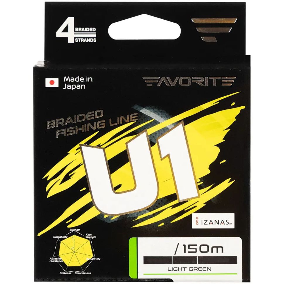 Шнур Favorite U1 PE 4x 150m (light green),
